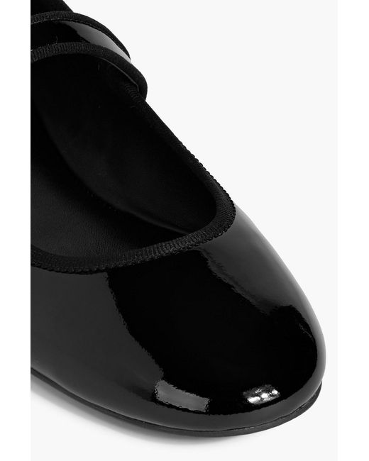 Stuart Weitzman Black Alice Patent-leather Mary Jane Flats