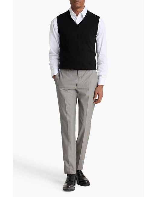 Dunhill Gray Houndstooth Wool And Silk-Blend Pants for men