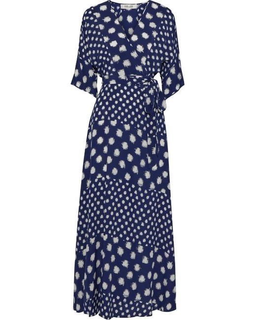 Diane von Furstenberg Blue Polka-dot Maxi Dress