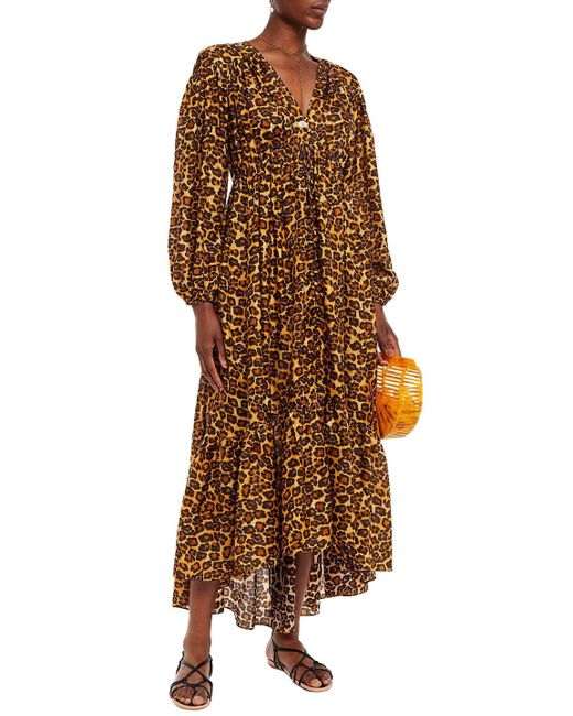 Zimmermann Amelie Gathered Leopard-print Silk Crepe De Chine Maxi Dress in Animal  Print (Brown) | Lyst