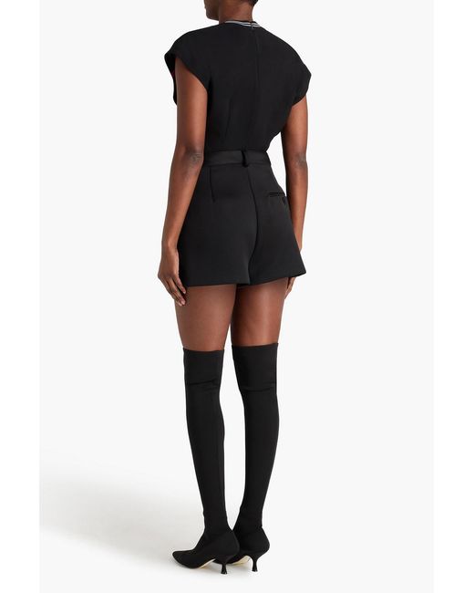Emilio Pucci Black Cutout Printed Crepe Top
