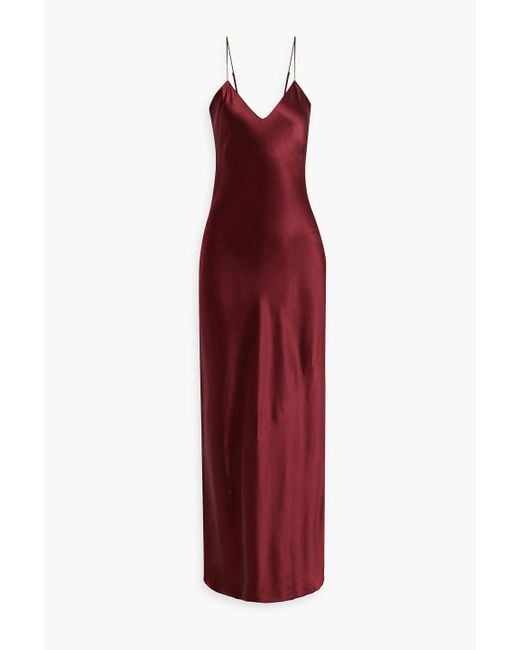 Nili Lotan Red Cami Silk-charmeuse Maxi Slip Dress