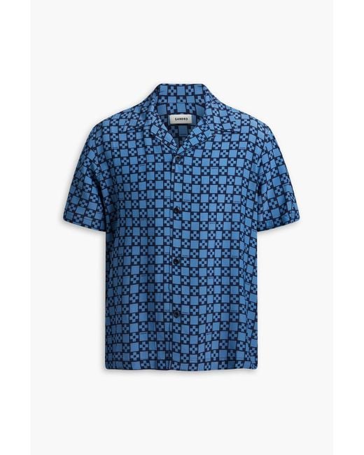 Sandro Bedrucktes hemd aus webstoff in Blue für Herren