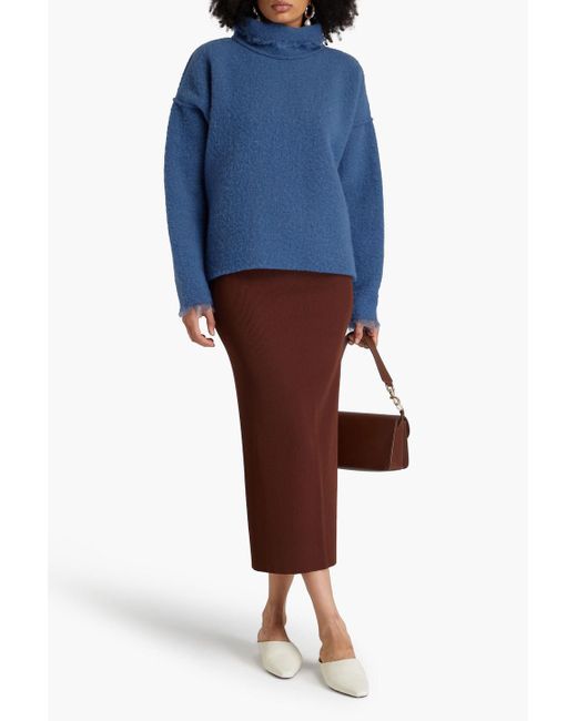 Rohe Blue Oversized Brushed Wool-blend Turtleneck Sweater