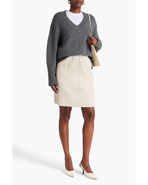 Rohe Natural Pleated Leather Skirt