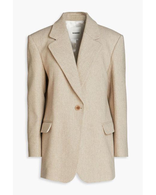 Sandro Natural Meg Wool-blend Tweed Blazer