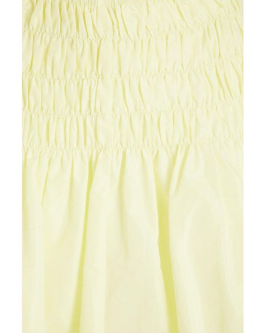 Maje Yellow Shirred Shell Midi Skirt