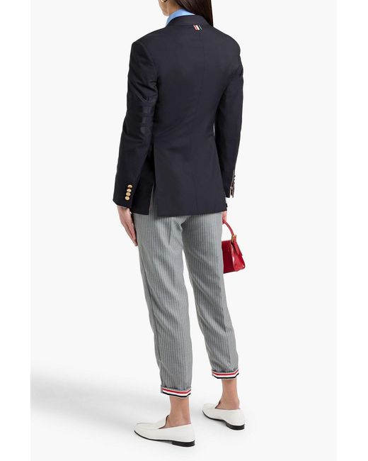 Thom Browne Blue Striped Wool Blazer