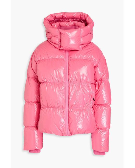 Perfect Moment Pink January Quilted Coated Hooded Ski Jacket