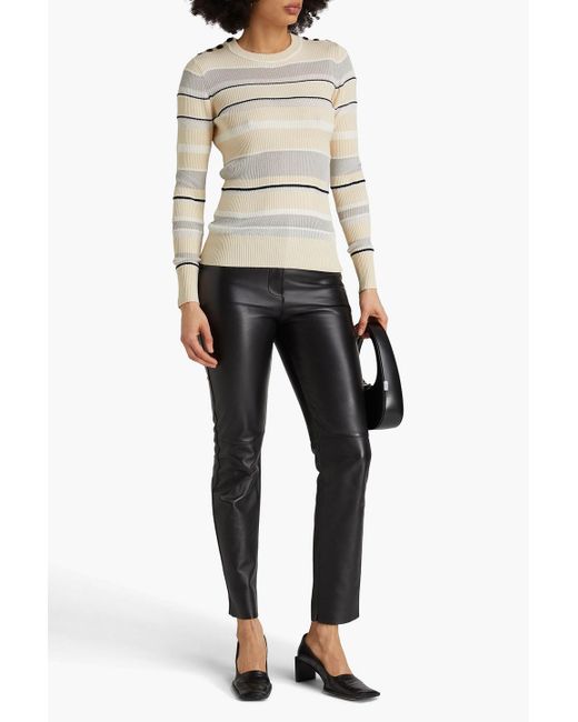 Proenza Schouler Natural Judy gestreifter pullover aus rippstrick