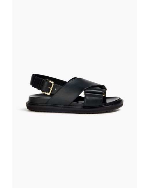 Marni Black Two-tone Leather Slingback Sandals