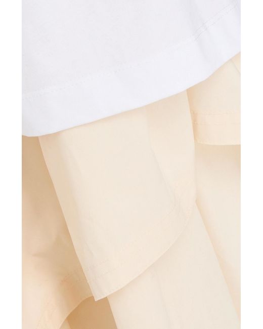 3.1 Phillip Lim White Cotton-jersey And Poplin Midi Dress