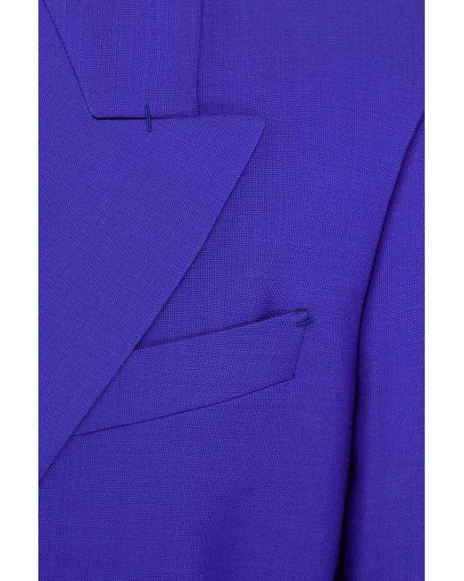 Ferragamo Blue Mohair And Wool-blend Blazer