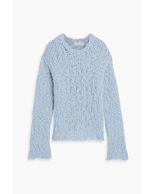 NAADAM Blue Bouclé-Knit Alpaca-Blend Sweater
