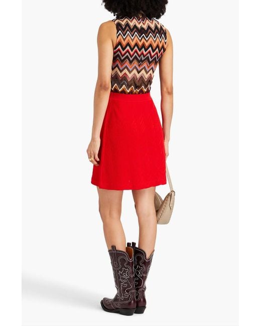 Missoni Red Wool-blend Mini Skirt