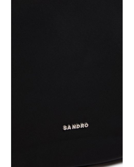 Sandro Black Shell Messenger Bag for men