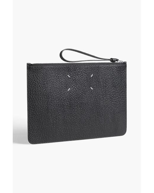Maison Margiela Pebbled-Leather Pouch in Black for Men