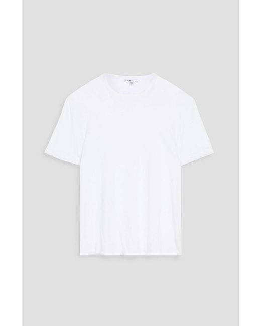 James Perse White T-shirt aus baumwoll-jersey mit flammgarneffekt