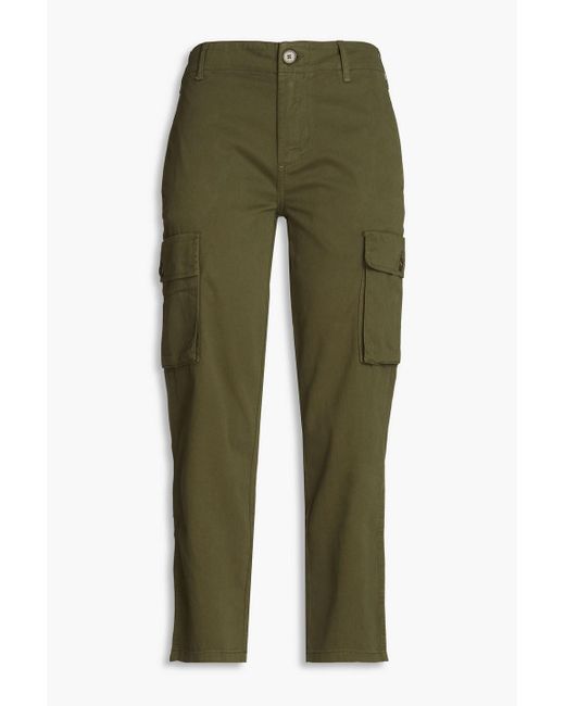FRAME Green Cropped Cotton Cargo Pants