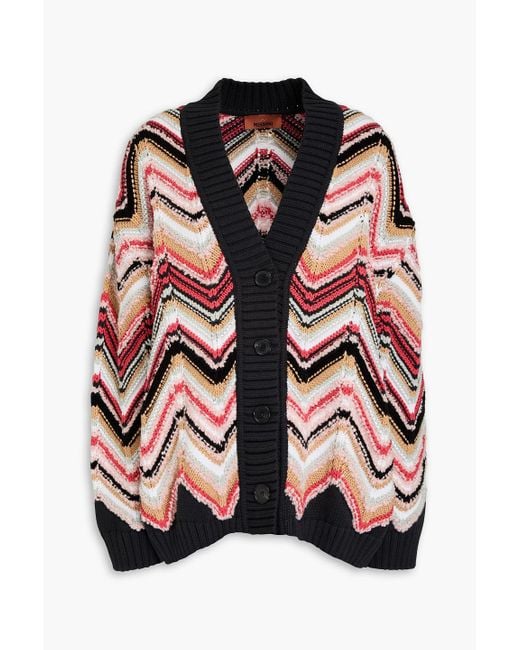 Missoni Women's Red Bouclé-Knit Cardigan