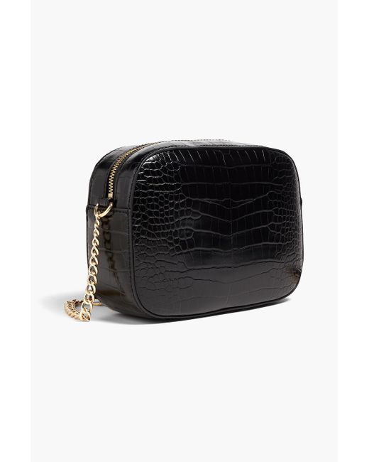 Love Moschino Black Faux Croc-effect Leather Shoulder Bag