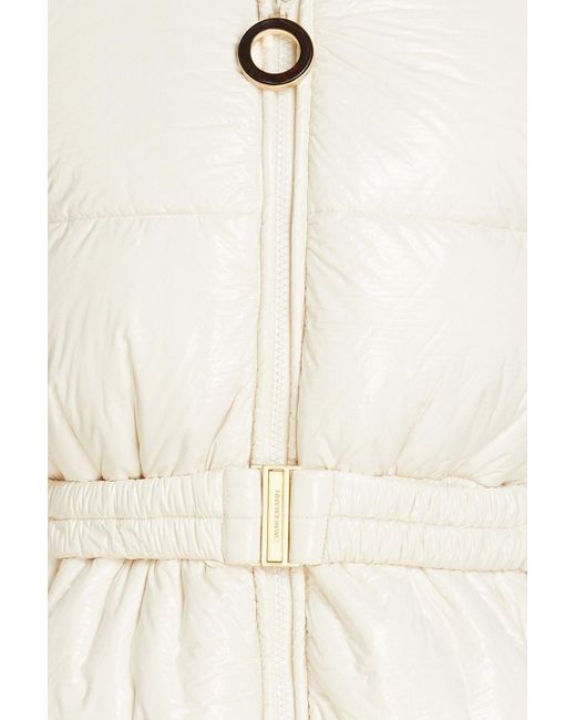Zimmermann Natural Belted Quilted Vinyl Down Coat