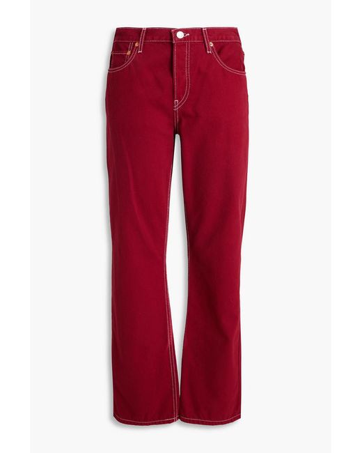 Re/done Red Standard High-rise Straight-leg Jeans