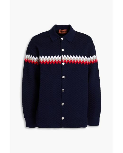 Missoni Blue Jacquard-knit Overshirt for men