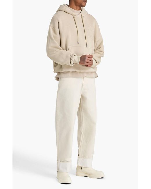Off-White c/o Virgil Abloh Natural Appliquéd French Cotton-Terry Hoodie for men