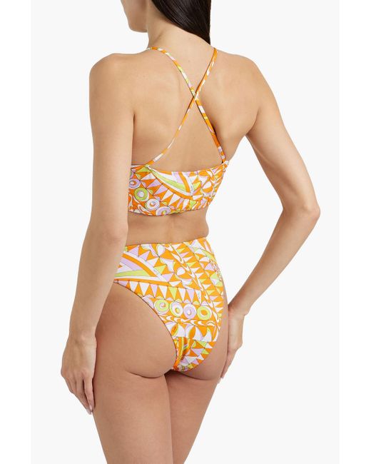 Emilio Pucci Yellow Printed Bikini Top