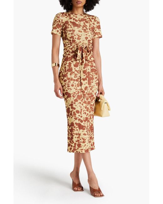 Nanushka Metallic Printed Jersey Midi Dress