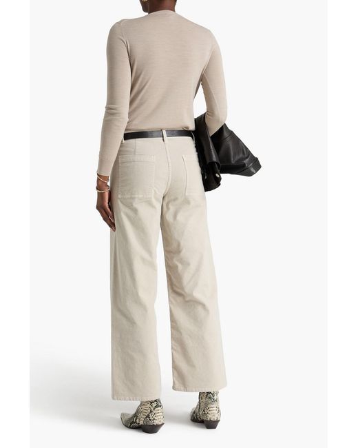 Nili Lotan Natural Megan Cotton-Blend Corduroy Wide-Leg Pants