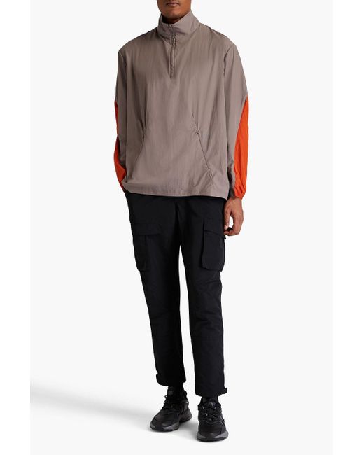 Y-3 Brown Two-tone Logo-print Shell Zip-up Track Jacket for men