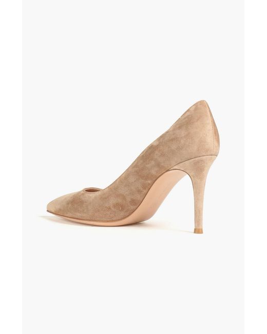 Gianvito Rossi White Gianvito 85 Suede Pumps