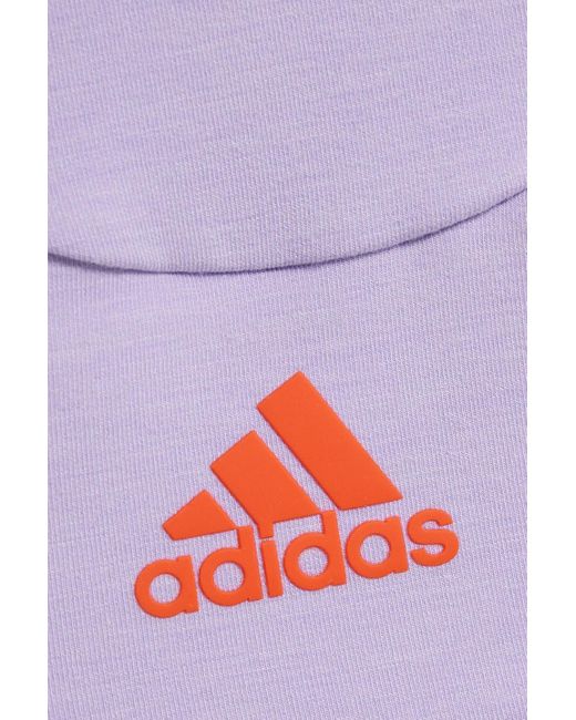 Adidas By Stella McCartney Purple Cutout Logo-print Modal-blend Jersey Sports Bra