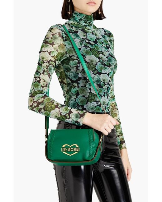Love Moschino Green Faux Leather Shoulder Bag