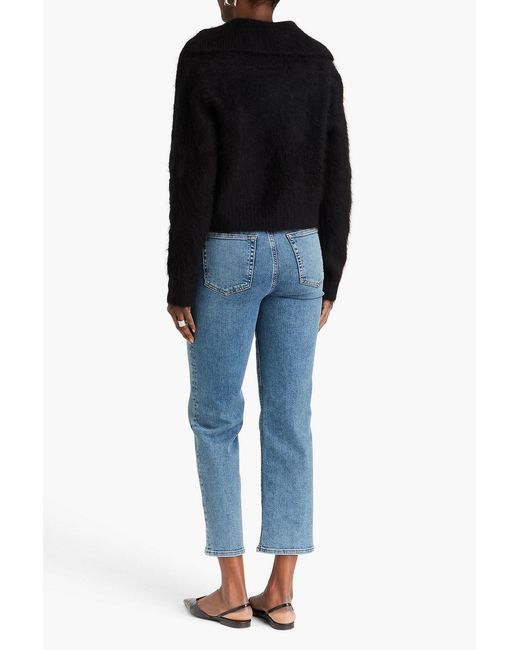 FRAME Blue Le Sleek Straight High-Rise Straight-Leg Jeans
