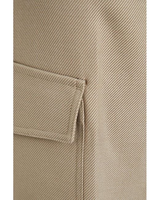 Joseph Natural Devonport Belted Wool-blend Twill Tapered Pants