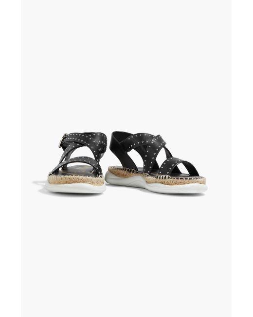 Sam Edelman Janette Studded Leather Espadrille Sandals in Black | Lyst