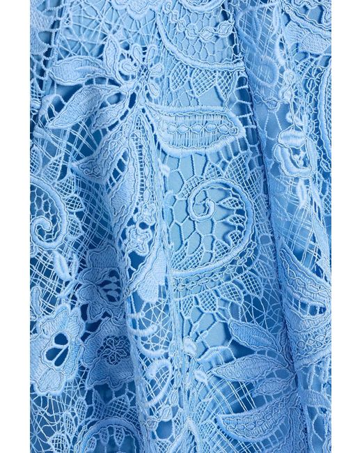 3.1 Phillip Lim Blue Cotton-Twill And Corded Lace Top