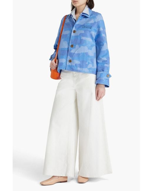 Marni Blue Printed Cotton-Blend Canvas Jacket