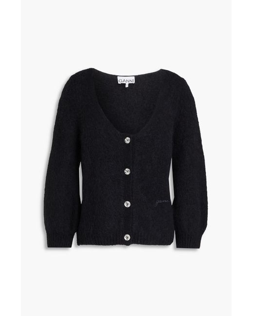 Ganni Black Alpaca-blend Cardigan