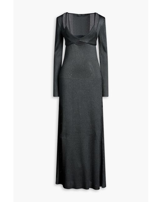 Proenza Schouler Black Cutout Knitted Maxi Dress