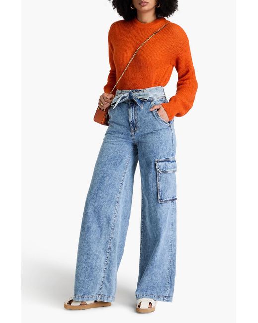 Veronica Beard Blue Belisa hoch sitzende cargojeans