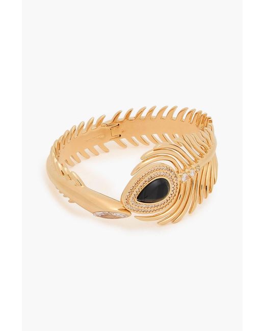 Zimmermann White Tone, Onyx And Crystal Bangle