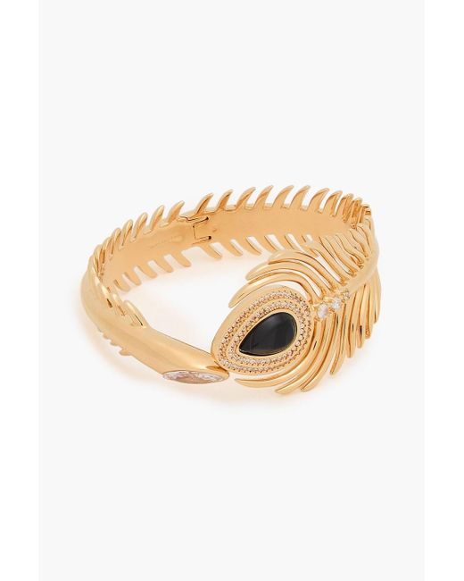 Zimmermann White Tone, Onyx And Crystal Bangle