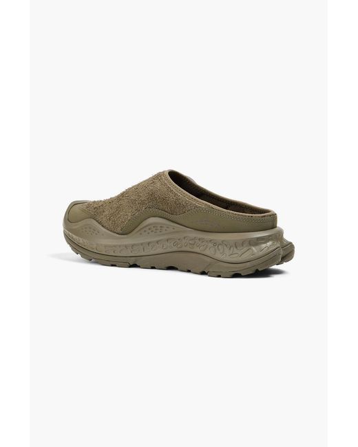 Hoka One One Green Ora Primo Suede Slip-on Sneakers for men