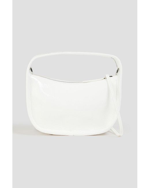 Staud White Venice Patent-Leather Tote
