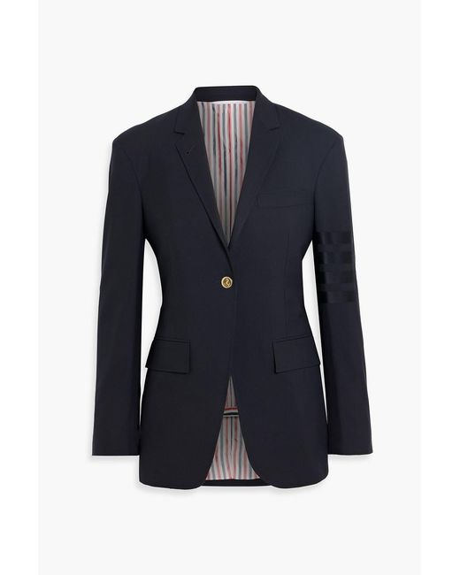 Thom Browne Blue Striped Wool Blazer