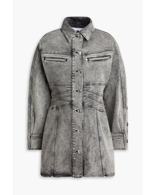 IRO Gray Acid-Wash Denim Mini Dress